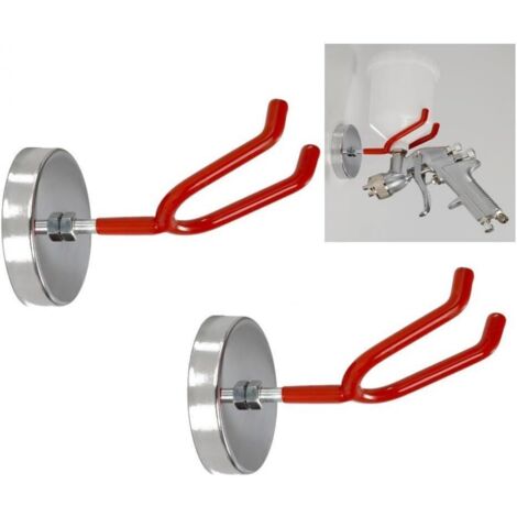 Crochets Magnétiques pour Pistolet à Peinture Gravité 2 Pièces Support Aimanté Forte Adhérence Garage Atelier Rangement
