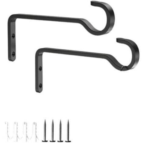 Crochets métalliques pour le transport transfrontalier des moutons, crochets en fer forgé antirouille pour plantes en pot d'extérieur, crochets muraux ronds noirs