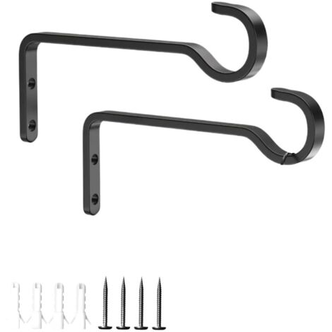 Crochets métalliques pour le transport transfrontalier des moutons, crochets en fer forgé antirouille pour plantes en pot d'extérieur, crochets muraux ronds noirs