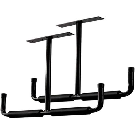 Crochets métalliques pour plafond de garage, crochets muraux, crochets robustes et polyvalents pour échelles, vélos, bois de construction, outils et autres objets lourds (paquet de 2, noir)