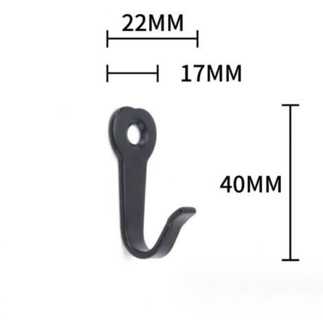 Crochets métalliques vintage noir 40 x 22 mm – Lot de 10 pour vestiaire ou décoration photo, en fer robuste