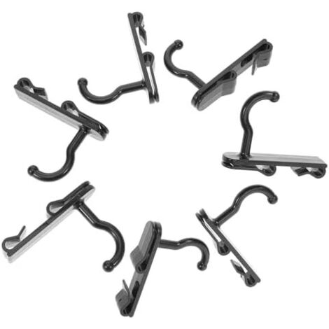 Crochets Muraux à Grille pour Rangement Suspendu Fiable en Plastique Noir Lot de 24 et Organisation D'espace Facile Bricolage -