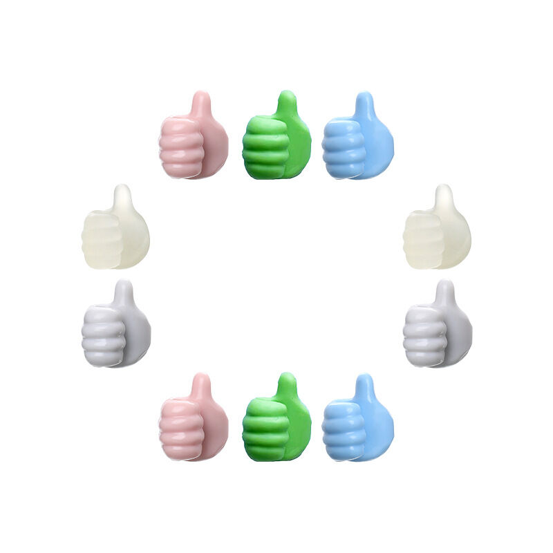 Crochets muraux de pouce pour accrocher, 10pcs clips auto-adhésifs pour organisateur de câble de pouce sans poinçonner porte-crochet de clé cintres