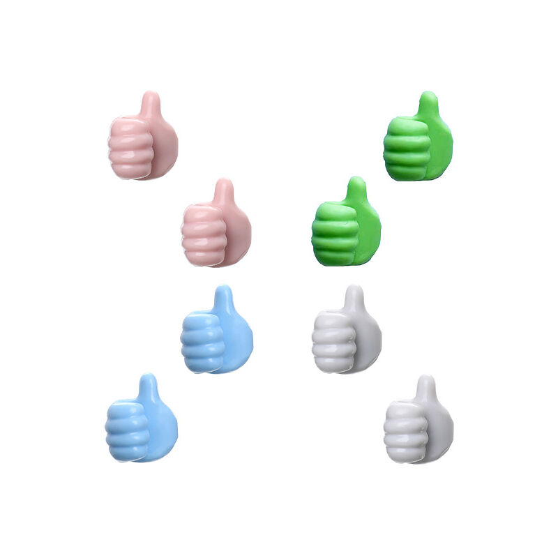 Crochets muraux de pouce pour accrocher, 8pcs clips auto-adhésifs pour organisateur de câble de pouce sans poinçonner le support de crochet de clé