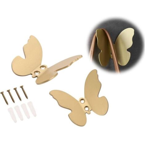 Crochets muraux décoratifs, petits crochets modernes en laiton doré, crochet pour serviette de bain papillon, crochets pour manteau, chapeau, crochets pour peignoirs pour entrée, chambre à coucher, ac