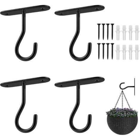 Crochets muraux décoratifs pour pots de fleurs, 4 pièces, supports de suspension intérieur et extérieur