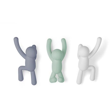 Crochets muraux décoratifs pour suspendre manteaux, écharpes, sacs et pochettes, lot de 3, multicolore clair