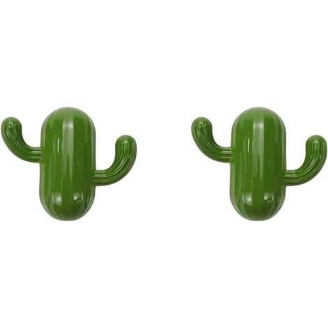 crochets muraux en alliage de zinc de pouce en forme de cactus vert