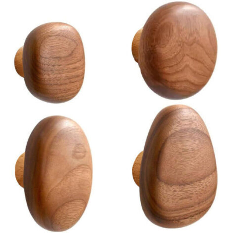 Crochets Muraux en Bois, 4 Pièces Patères en Bois, Crochets De Porte-Manteau Décoratifs Muraux, Cintre Mural en Bois Fait À Main