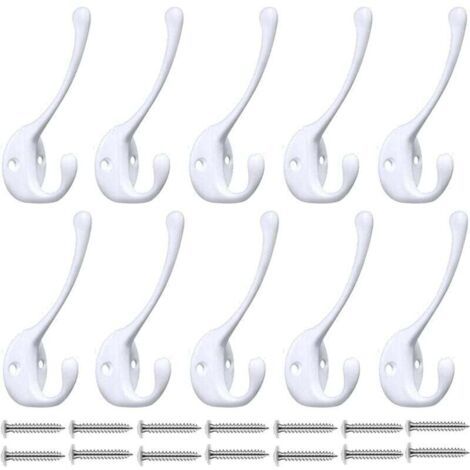 Crochets muraux pour manteaux - Cintres robustes (lot de 10), crochets muraux de qualité supérieure, crochets muraux en métal antirouille