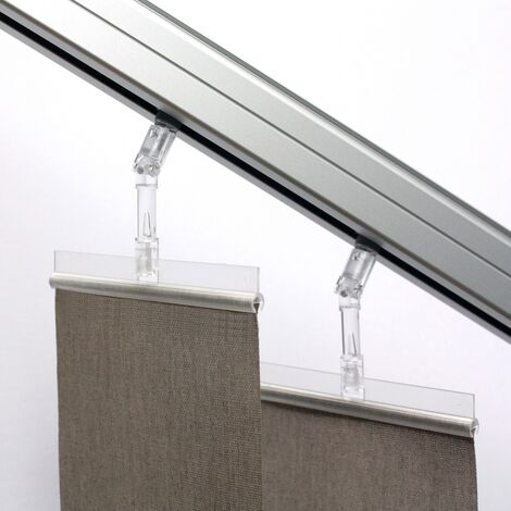 Crochets obliques Madeco pour lamelles verticales transparents 10pcs