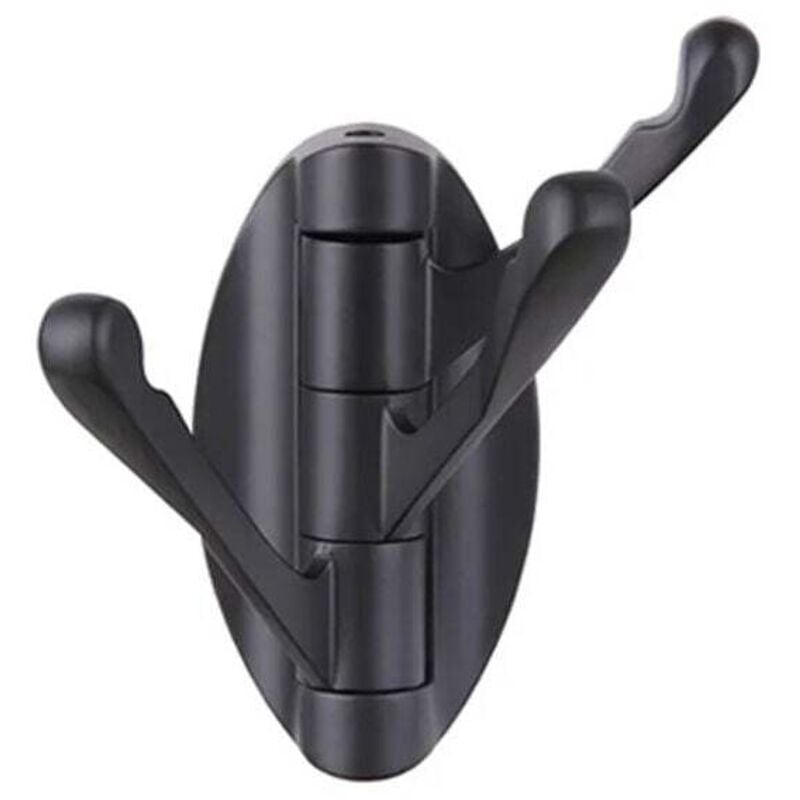 Crochets pivotants pliables en métal massif avec trois bras rotatifs, triple crochet pour peignoirs, fixation murale( noir mat)