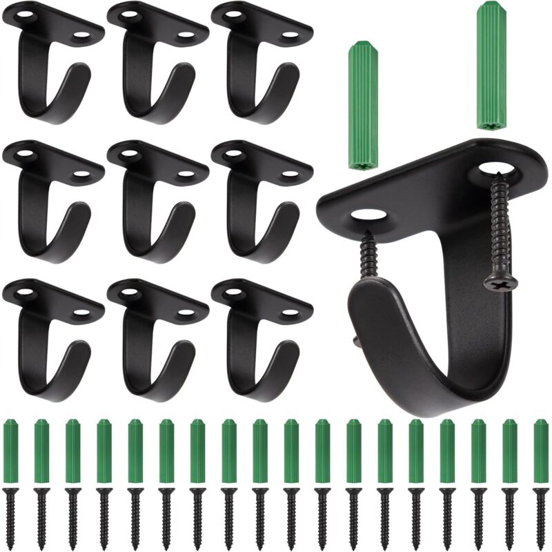 Crochets Plafond Fixation Murale Acier Inoxydable, 10 Pièces, Idéaux pour Manteaux et Serviettes