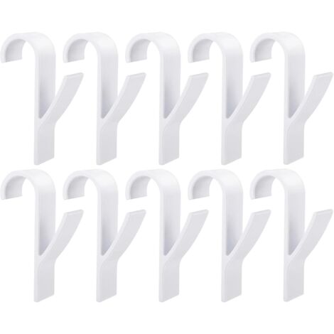 Crochets porte-serviettes de salle de bain (sèche-serviettes), adaptés à tous les radiateurs standards, blancs, lot de 10