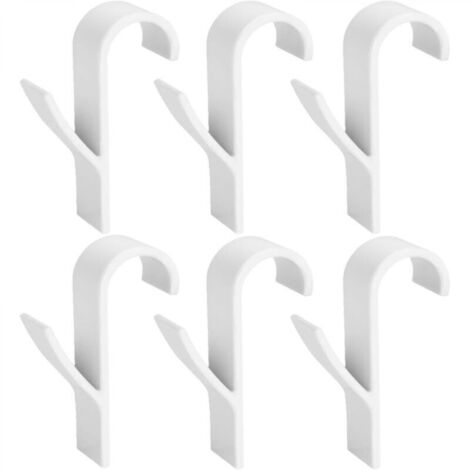 Crochets porte-serviettes pour salle de bain, porte-serviettes, patères, crochets pour radiateur pour salle de bain et cuisine, WC (lot de 6) (blanc)