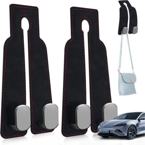 Crochets pour appuie-tête de voiture - MARQUE - Lot de 2 - Cuir - Generic - Noir