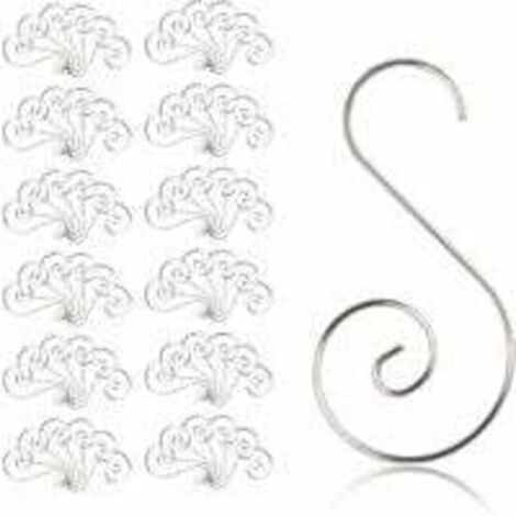 Crochets pour Boules Noël, 100 Pcs Crochet de Noël Ornement en Forme de S Cintre de Suspension pour Sapin de Noël Décoration de Fêtes