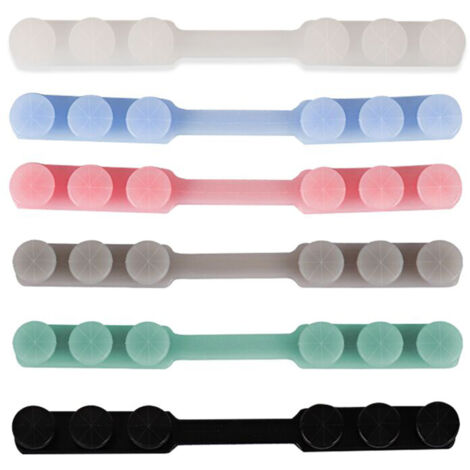 Crochets pour élastiques de masque en silicone souple, 3 niveaux de réglage, antidérapant, soulage pression/douleur, lot de 6 (enfants/adultes)