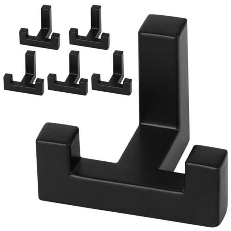 crochets pour panneaux acoustiques - 6 patères noires, rail de suspension avec embouts en caoutchouc et vis, robustes, pour panneaux acoustiques dans