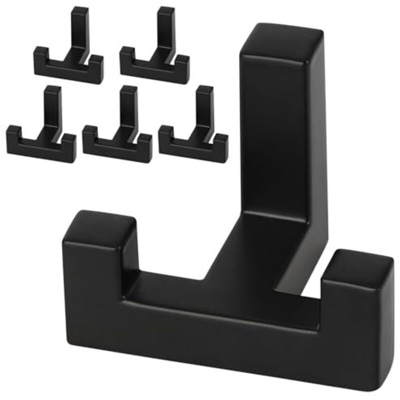 crochets pour panneaux acoustiques - 6 patères noires, rail de suspension avec embouts en caoutchouc et vis, robustes, pour panneaux acoustiques dans