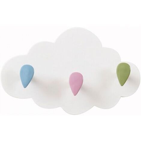 Crochets pour Porte-Manteau Nuage,3 Crochets Crochets pour Porte-Manteau Enfants en Plastique sans perçage Crochets muraux Nuage-1 Pcs