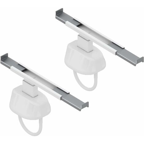 Crochets pour radiateur tubulaire réglables – Acier avec couvercle en plastique ABS – Fixation directe – Pour étagères bois, verre, plastique