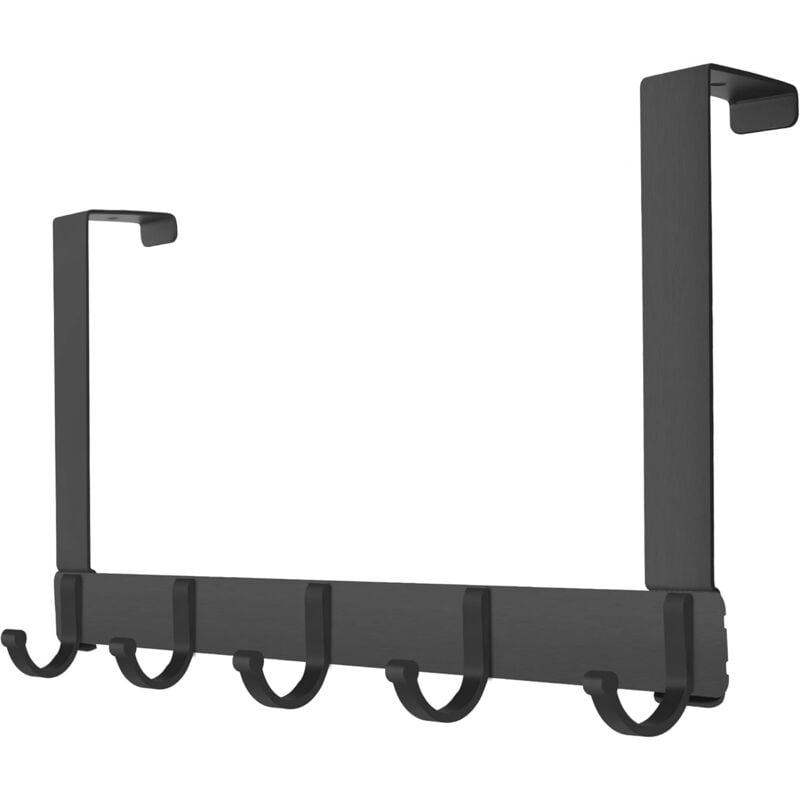 Linghhang - Crochets pour Rebord de Porte avec 5 Crochets, Alliage d'aluminium Accroche Patere Cadre Seche Crochet Serviette Salle De Bain Pour sans