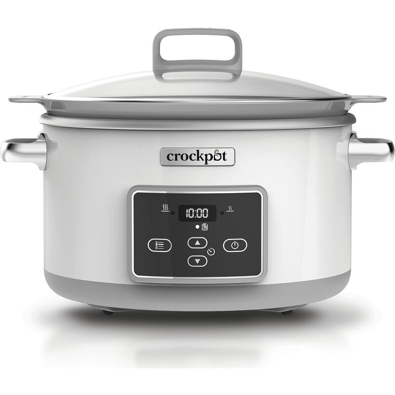 Image of Crock-Pot Slow Cooker Pentola per Cottura Lenta, 5 Litri, con Pentola Interna in Duraceramic, Sauté per Cotture anche su Fuoco e Piastre, Display