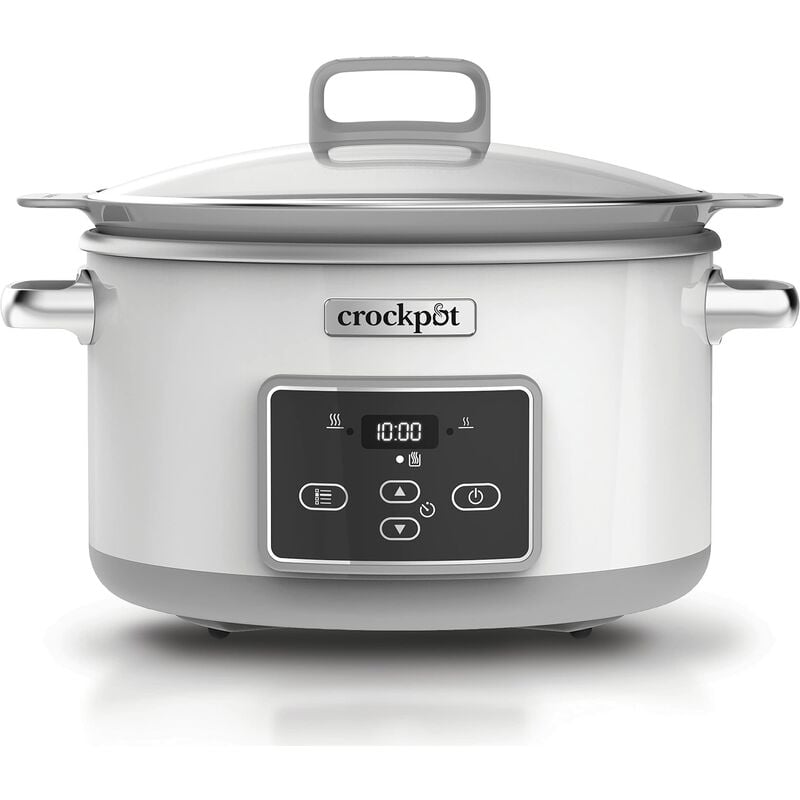 Image of Crock-Pot Slow Cooker Pentola per Cottura Lenta, 5 Litri, con Pentola Interna in Duraceramic, Sauté per Cotture anche su Fuoco e Piastre, Display