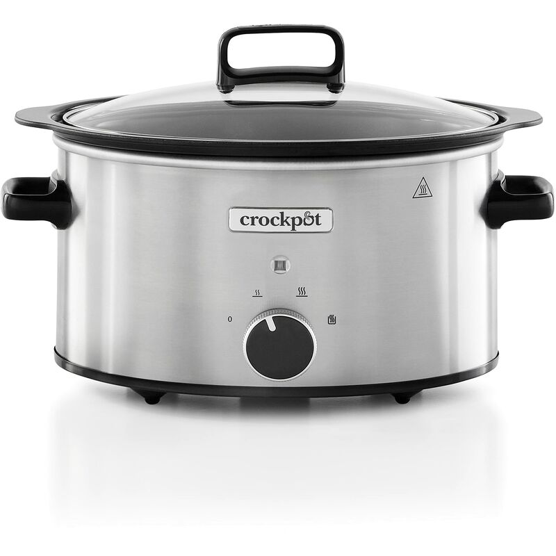 Image of Crock-pot Pentola per Cottura Lenta, Slow Cooker, 3.5 Lt, fino a 4 Persone, Sizzle&Stew, Pentola interna in alluminio per rosolare sul fuoco, 2