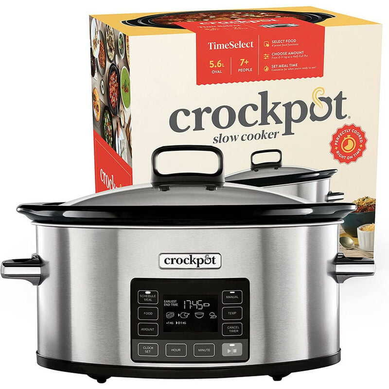 Image of Crock-pot - Pentola Cottura Lenta,Slow Cooker,Spegnimento Automatico,5.6 lt,fino 6-8 Persone,Funzione TimeSelect per Programmare orario fine cottura,