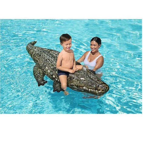 Crocodile à Chevaucher 193x94 Cm Piscine Gonflable Poignée 41478