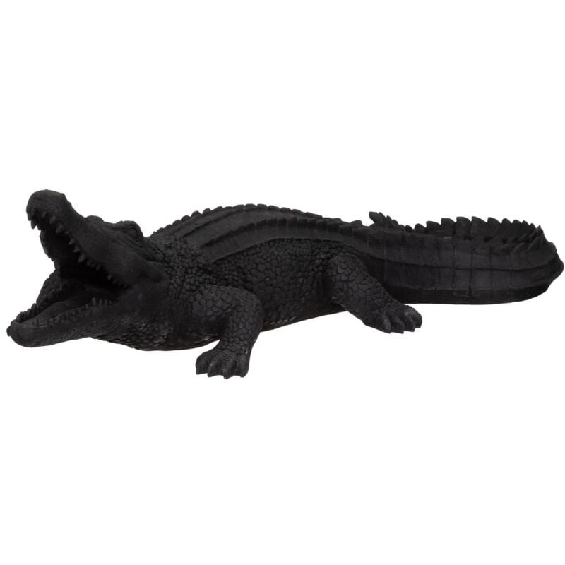 Statuette crocodile noir H30cm Atmosphera créateur d'intérieur