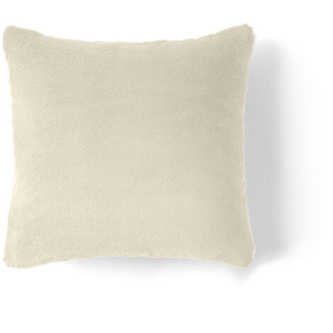 Crocus - coussin - en fausse fourrure - 35x35 cm - beige