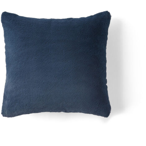 Crocus - coussin - en fausse fourrure - 35x35 cm - bleu