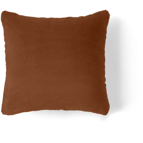 Crocus - coussin - en fausse fourrure - 35x35 cm - rouille