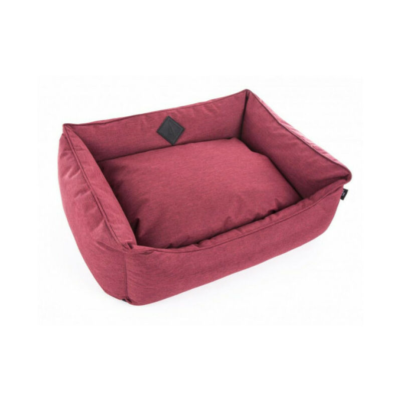 Martin Sellier - Corbeille rouge avec coussin amovible pour chien Domino 60 x 45 x 23 cm