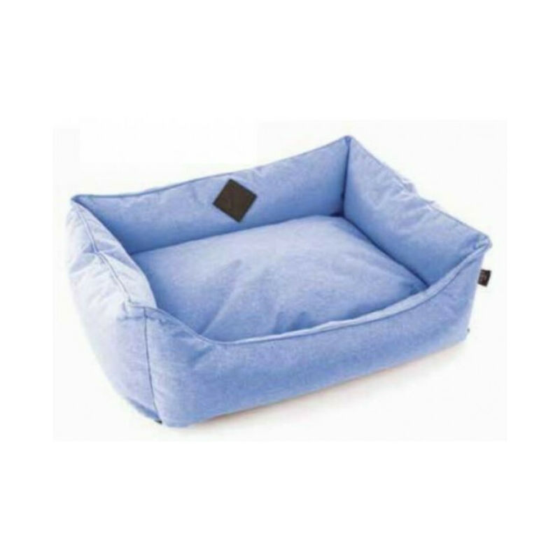 Martin Sellier - Corbeille bleue avec coussin amovible pour chien Domino 60 x 45 x 23 cm