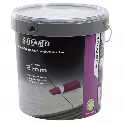 Sidamo - Seau de 1000 croisillons auto-nivelant 0-12 mm longueur 2 mm - 11255303