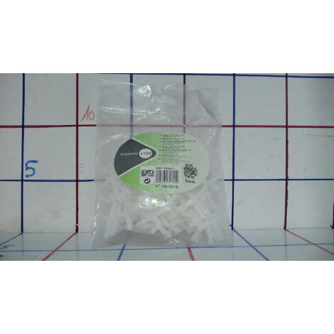 Croisillons blancs 3mm - Lot de 100 pour pose de carrelage