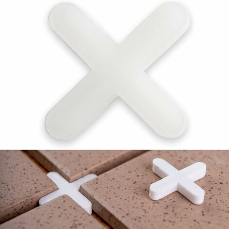 Croisillons de carrelage, 3 mm d'épaisseur, 1000x, Joints croisés pour un espacement régulier lors de la pose de carreaux, Les entretoises de joints croisés peuvent être jointoyées, 1000 x tile cross,