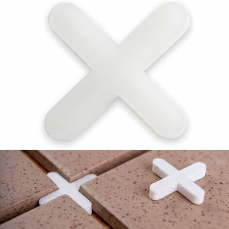 Croisillons de carrelage, 3 mm d'épaisseur, 1000x, Joints croisés pour un espacement régulier lors de la pose de carreaux, Les entretoises de joints croisés peuvent être jointoyées, 1000 x tile cross,