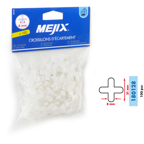 Croisillons d'écartement 8 mm MEJIX 180128 - 100 pièces