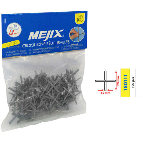 Croisillons ECO 1.5/2/3/4/5mm MEJIX - réutilisables - 100 pièces