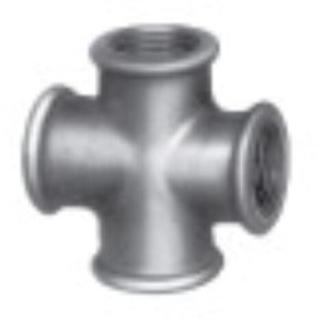 Croix 90 ° Fonte galvanisé FFFF - Diamètre : 1 1/2''