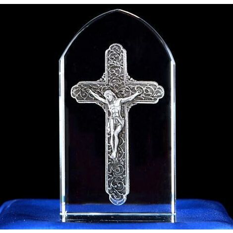 Croix de jésus en cristal, décoration de maison, artisanat d&39église en cristal, décor de Christ marie, Statues de la vierge marie,vert clair,CHINA