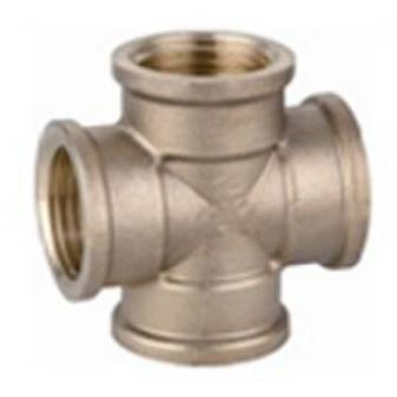 Croix filetée ffff en laiton jaune IBP