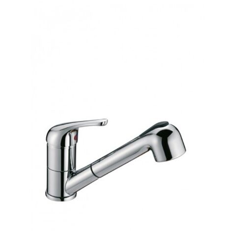 Crolla 7070CR CR Tecnomix Miscelatore Mono Splitcomando con Doccetta Estraibile a 2 getti in abs e Bocca girevole Cromo