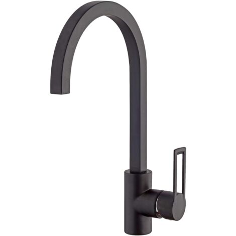 Crolla, Miscelatore cucina Mono Splitcomando, Jacob 7736 NO, Nero opaco, Con bocca girevole