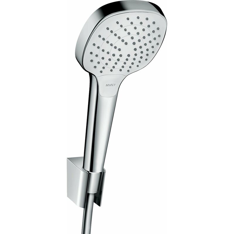 

hansgrohe Croma Select E Juego de soporte de ducha Vario con flexo de 160 cm, 26413400, blanco/cromo - 26413400